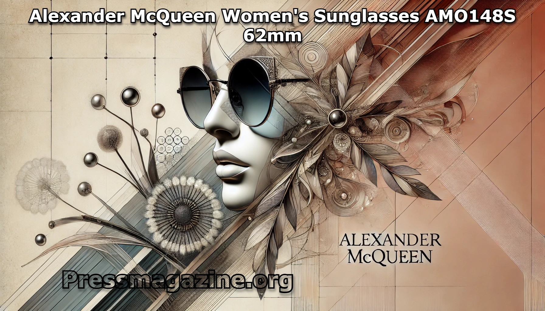 Alexander McQueen Women's Sunglasses AMO148S 62mm